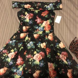 Off the shoulder, old fashioned style dress
